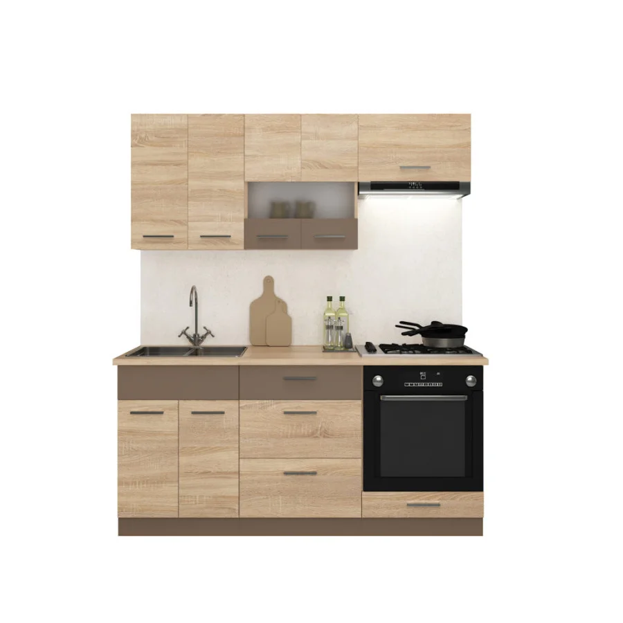 Kitchen Alina sonoma oak / latte. The size is 1.8 meters order